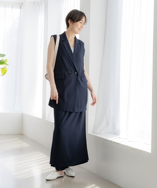 パンツ aaaaa Elura パンツ サラサラリラクシーナロー風パンツ「低身長サイズ