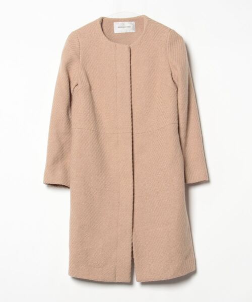 ✨Super Beauty ✨ノーカラーコート✨42 Lサイズ✨ブラウン✨美品✨ A part by（アパートバイ） WコンVノーカラーコート 926535 レディース
