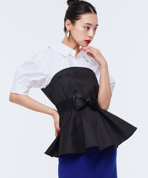 ブラウス シャツ 「Narcissus」トレンチシャツペプラム レディース
