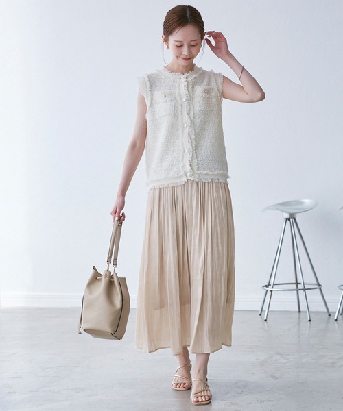 ROPE PICNIC　emur プリーツティアードスカート ニットのセット ROPÉ PICNIC(ロペピクニック) / 【emur/エミュール】プリーツ
