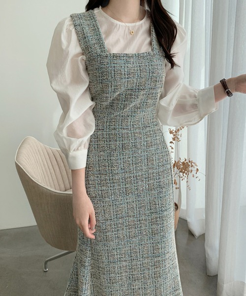 「Jasmine Grandiflorum」 ノースリーブワンピース MEDIUM チョコ レディース_画像6