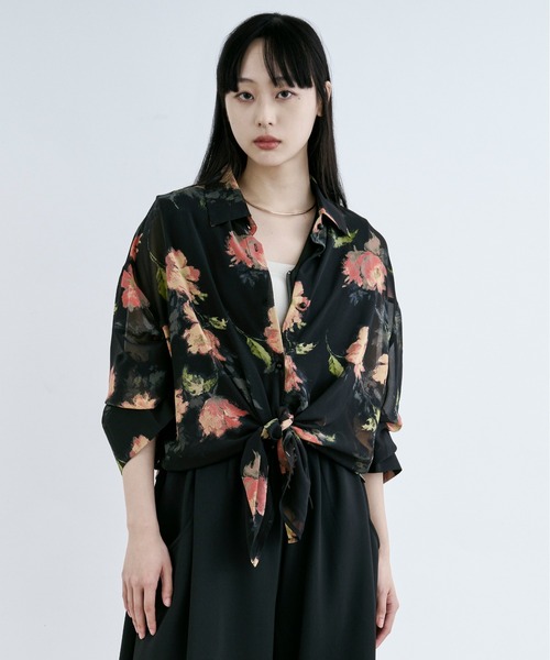 Flowers&yu*様 リクエスト 3点 まとめ商品 Ezick ブラウス シャツ Lace up フラワーシアーシャツ