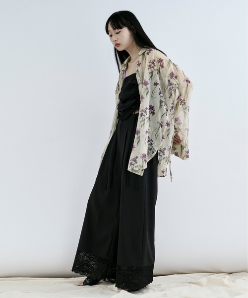 シャツ/ブラウス(半袖/袖なし) AE FLW LACE SL PO BONLECILL noir ブラウス シャツ 「BONLECILL noir」2wayチュール