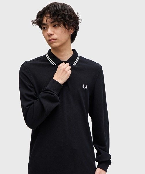 FRED PERRY ブラック 長袖ポロシャツ XL FRED PERRY 「FRED PERRY」 長袖ポロシャツ L ブラック系その他