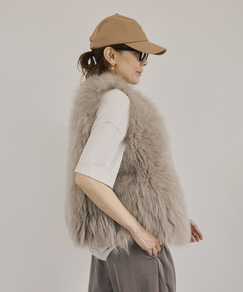 VERMEIL par iena  カシミヤファーショートジレ  新品未使用 カシミヤファーショートジレ（ベスト）｜VERMEIL par iena