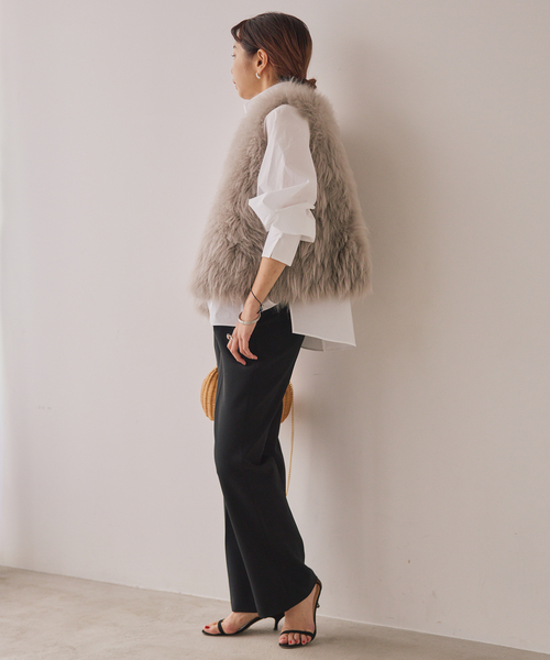 VERMEIL par iena  カシミヤファーショートジレ  新品未使用 カシミヤファーショートジレ（ベスト）｜VERMEIL par iena