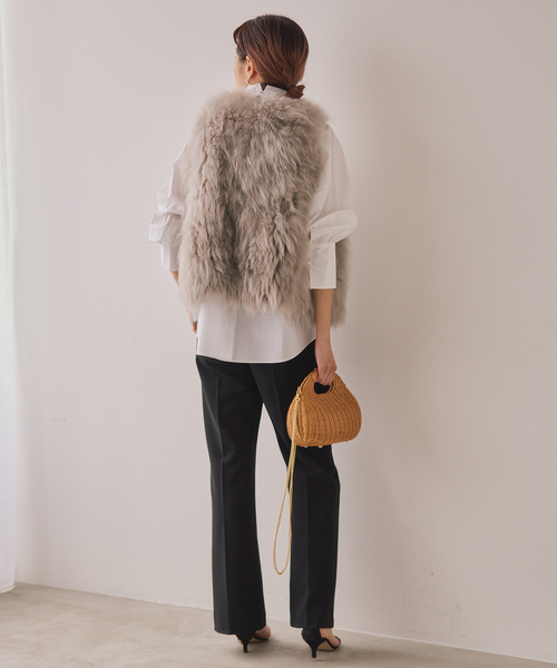 VERMEIL par ienaファーベスト ミディ丈 VERMEIL par iena ベスト ジレ Cashmere Fur gilet レディース