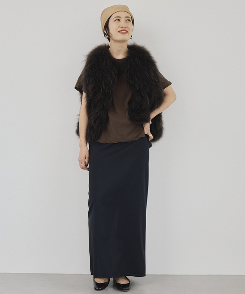VERMEIL par ienaファーベスト ミディ丈 VERMEIL par iena ベスト ジレ Cashmere Fur gilet レディース