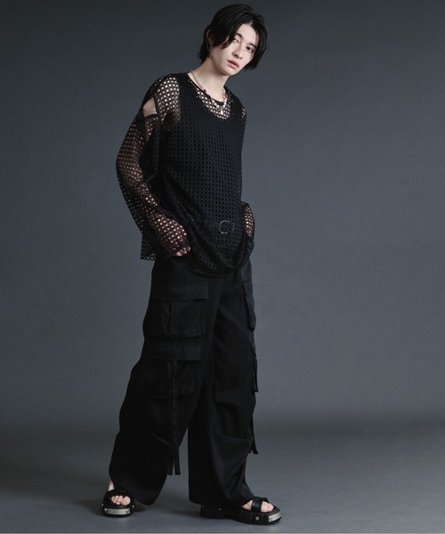 Ellno Loset（エルノロゼット） ワイドパンツ カーゴパンツ ダブル