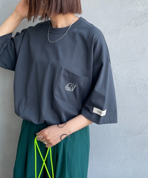 tシャツ 「NORDISK/ノルディスク」 別注 ワンポイント刺繍 ポケットTシャツ レディース メンズ