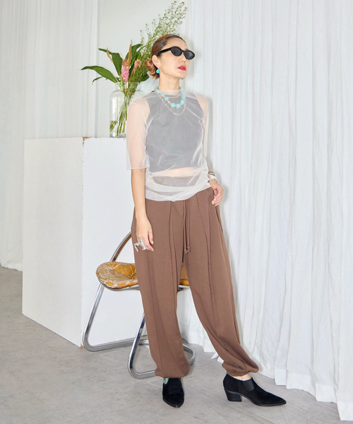 CITY SHOP メッシュトップス ブラック CITYSHOP（シティーショップ）の「MESH TEE：カットソー（T