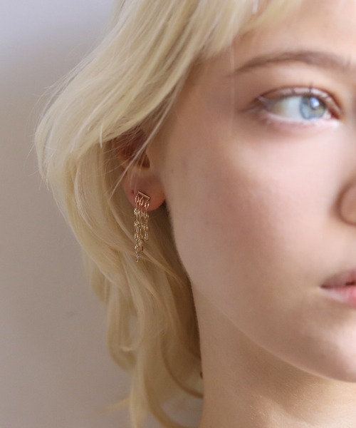ピアス ゴールド ルナチェーン ピアス | K10YG レディース メンズの画像
