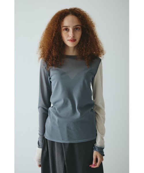 tシャツ Crew neck mesh inner tops　　クルーネックメッシュインナートップス レディース HeRIN.CYE tシャツ Crew neck mesh inner tops クルーネック