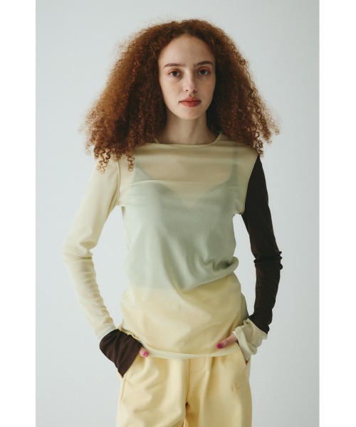 tシャツ Crew neck mesh inner tops　　クルーネックメッシュインナートップス レディース