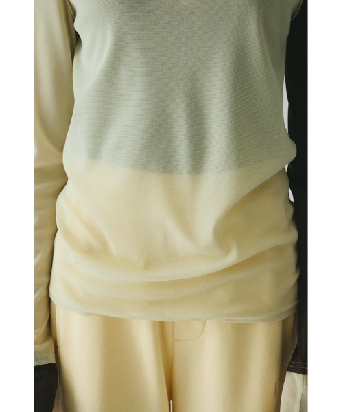 HeRIN.CYE tシャツ Crew neck mesh inner tops クルーネック