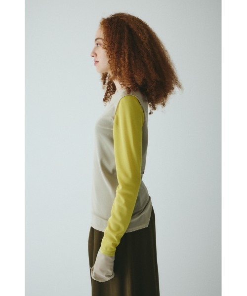 HeRIN.CYE tシャツ Crew neck mesh inner tops クルーネックメッシュ