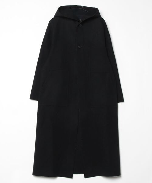 HYKE ハイク メルトン フードコート HYKE（ハイク） MELTON HOODED WORK COAT コート 1 ブラック