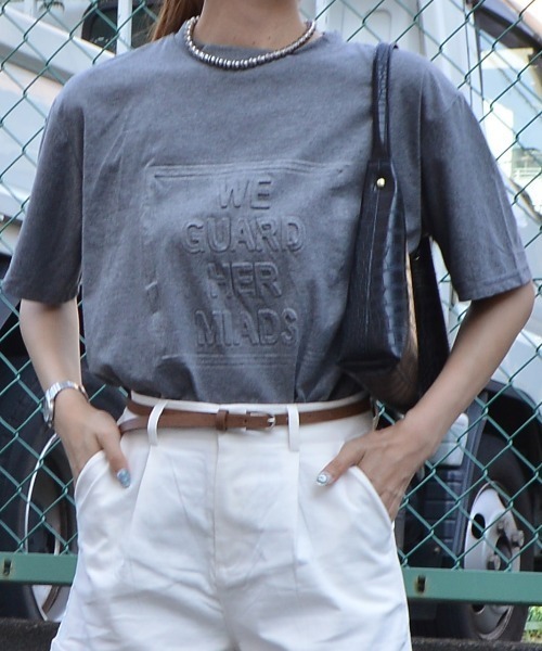 tシャツ エンボスレタリングロゴビッグシルエット Tシャツ レディース