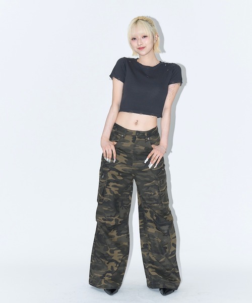 17HR（セブンティーンアワーズ） カーゴパンツ カモフラージュルーズ