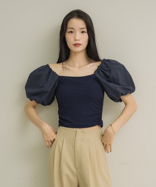 NEUNA tシャツ 2wayパフスリーブトップス レディース