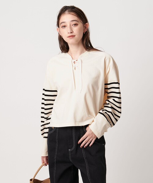 【値下げ】THEROW新品タグ付きトップス2021ss FILL THE BILL tシャツ 「別注」「FILL BILL」レースアップ