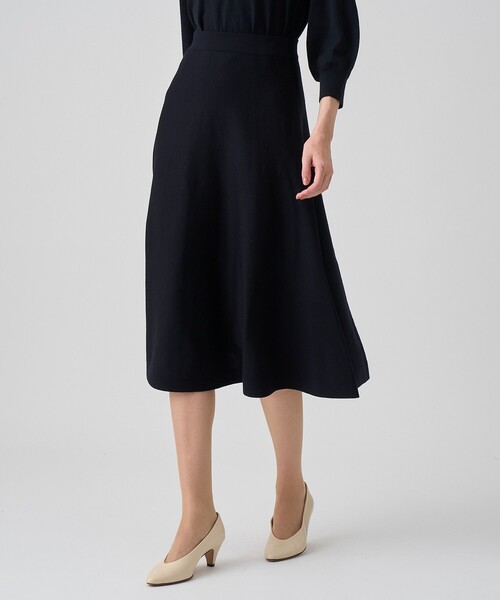 アナイ　エキストラファインメリノウールフレアニット スカート ANAYI スカート 「セットアップ対応商品」エキストラファインメリノ