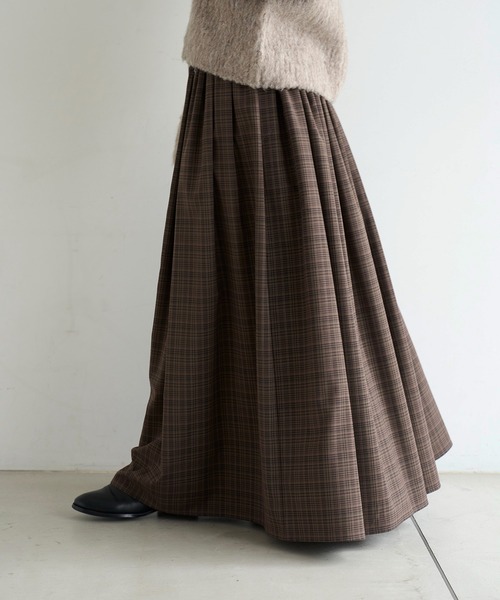 meilmada スカート ハイウエストチェックフレアスカート : ZOZOTOWN