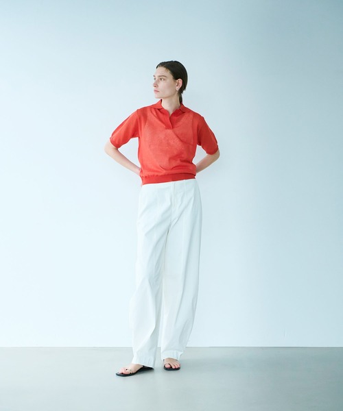 「N.O.R.C」 半袖ニット フリー レッド レディース_画像3