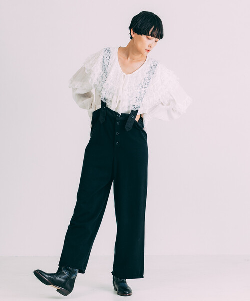 Freada（フリーダ） サロペット オーバーオール ニット ミリタリー