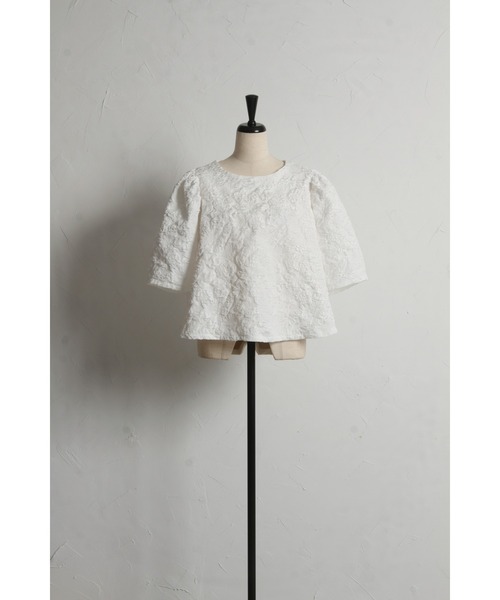 「&. NOSTALGIA」 半袖ブラウス M グレー レディース_画像4