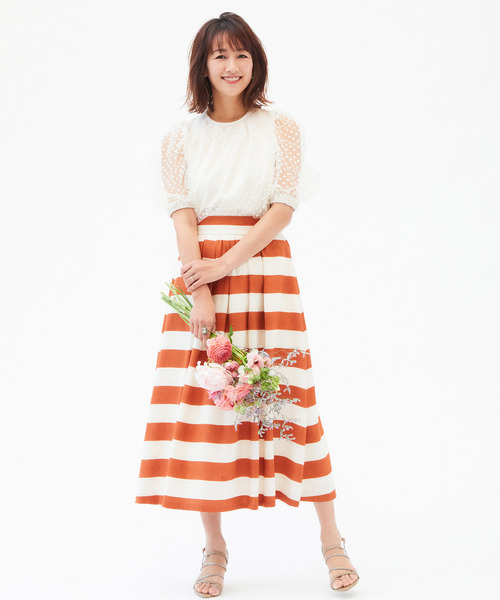 「TIARA」 半袖ブラウス - ベージュ レディース_画像2