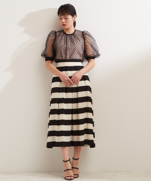 「TIARA」 半袖ブラウス - ベージュ レディース_画像3