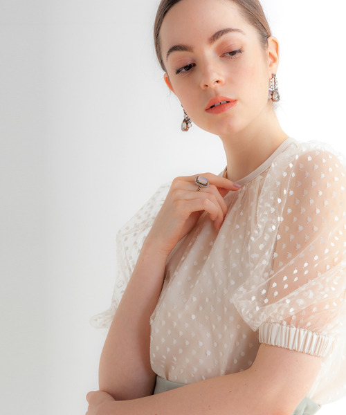 「TIARA」 半袖ブラウス - ベージュ レディース_画像6