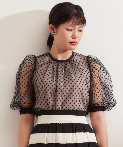 「TIARA」 半袖ブラウス - ベージュ レディース_画像7