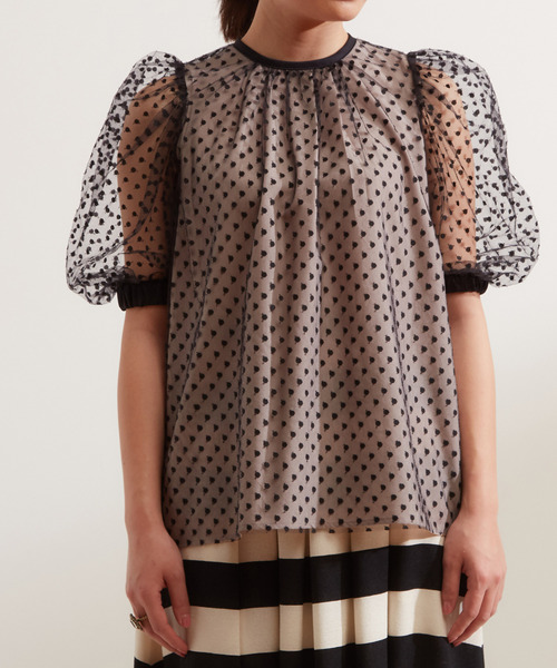 「TIARA」 半袖ブラウス - ベージュ レディース_画像8