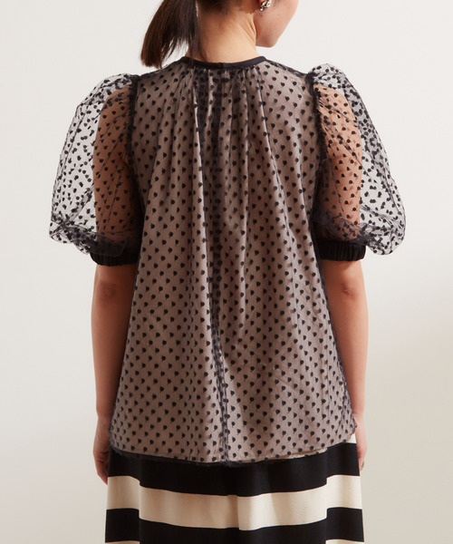 「TIARA」 半袖ブラウス - ベージュ レディース_画像9