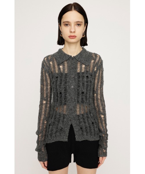 SLY（スライ） カーディガン DAMAGE KNIT C/D ダメージ ニット