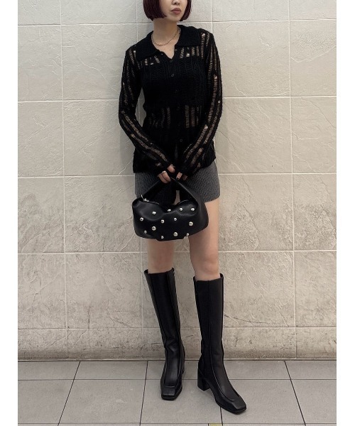 SLY（スライ） カーディガン DAMAGE KNIT C/D ダメージ ニット
