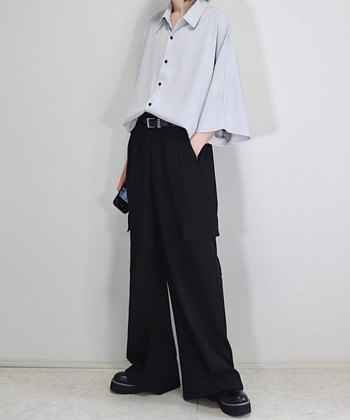 「Loose/ルース」 半袖シャツ M ブラック系その他 メンズ_画像2