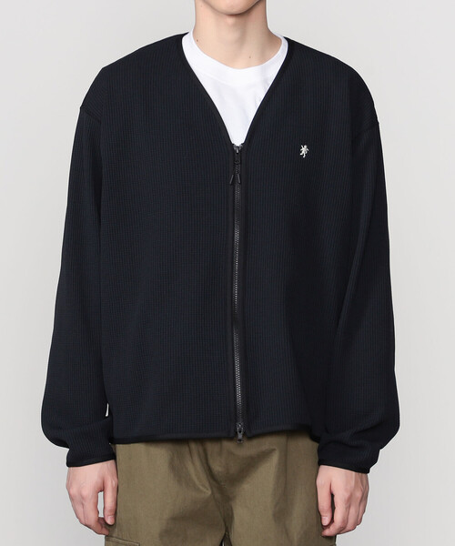 グレー Vネック ジップアップカーディガン 予約販売】 Vネックジップカーディガン#グレー | KISHIKA