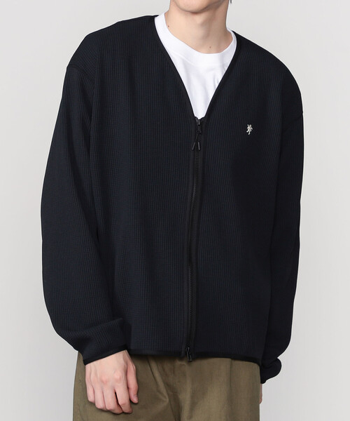GYMPHLEX（ジムフレックス） カーディガン | ワッフル Vネックジップ
