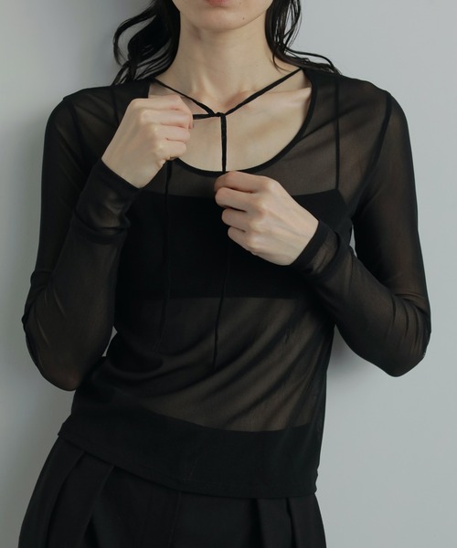 anuke（アンヌーク） tシャツ 2way Sheer Tops レディース : ZOZOTOWN