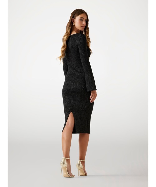 ドレス Long Sleeves Sqn Yoke Lurex Sansa Dress ワンピース ドレス_2