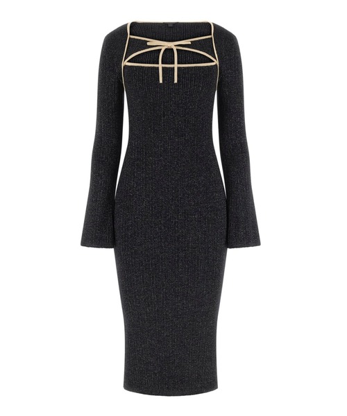 ドレス Long Sleeves Sqn Yoke Lurex Sansa Dress ワンピース ドレス_6