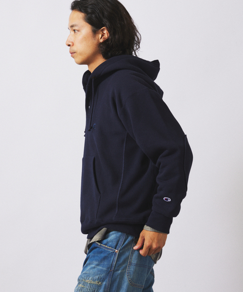 Champion（チャンピオン） パーカー 別注 R/W エルボーパッチ ヘンリー