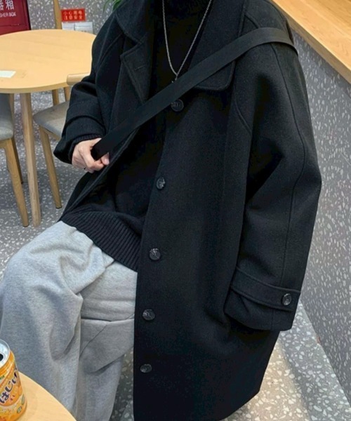 B.R.U ステンカラーコート コート ミドル丈チェスターコート メンズ