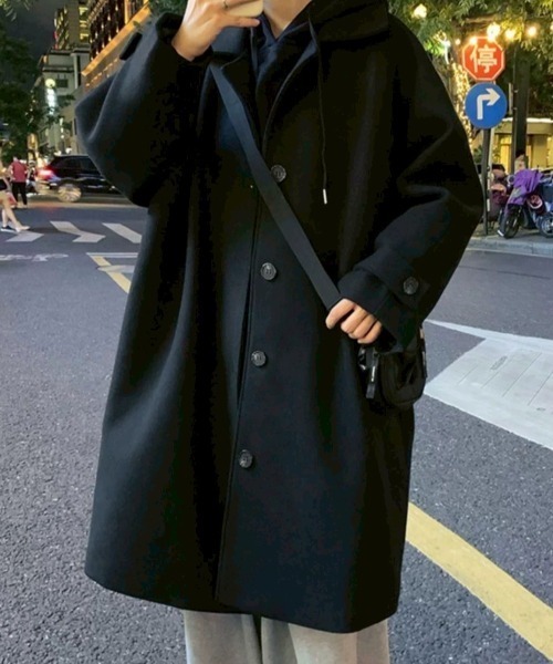 B.R.U ステンカラーコート コート ミドル丈チェスターコート メンズ