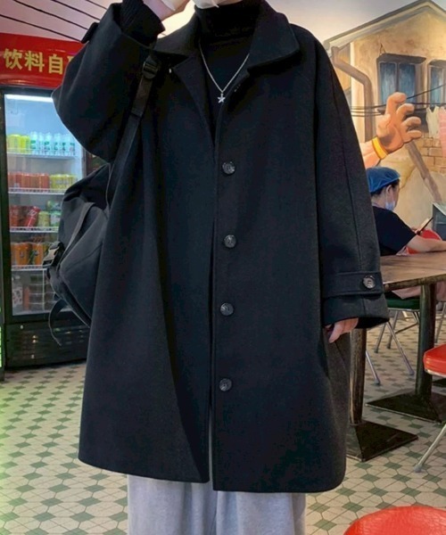 B.R.U ステンカラーコート コート ミドル丈チェスターコート メンズ