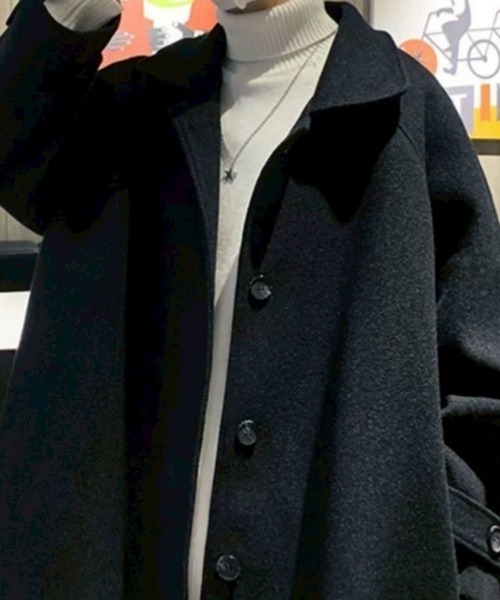 B.R.U ステンカラーコート コート ミドル丈チェスターコート メンズ