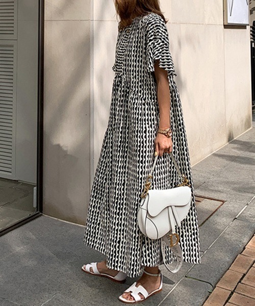 「a lot of love」 半袖ワンピース M ブルー レディース_画像3